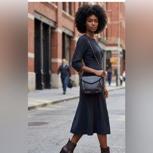 Bally Black Lizard Embossed Leather Flap Crossbody & Shoulder Bag | Swiss Luxury